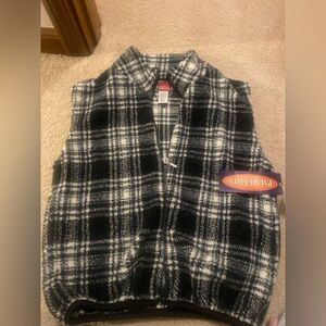 Plaid Black and White Vest by Pendleton